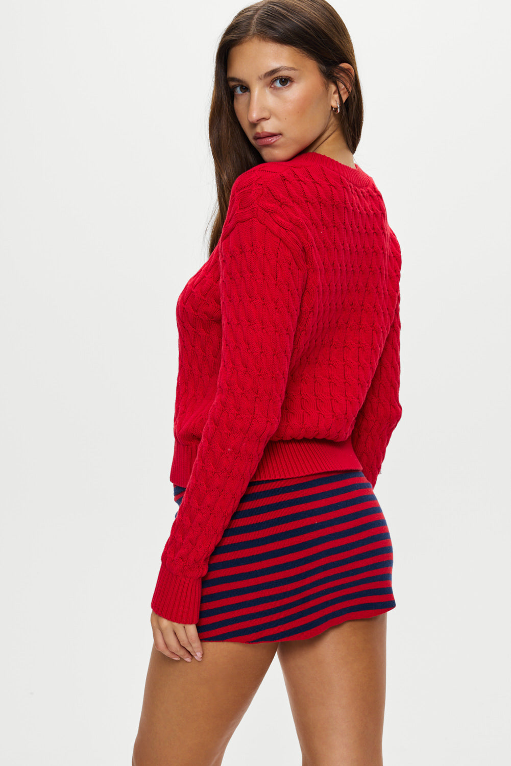 Frankies Bikinis sale Prince Cable Knit Sweater - Heartstrings