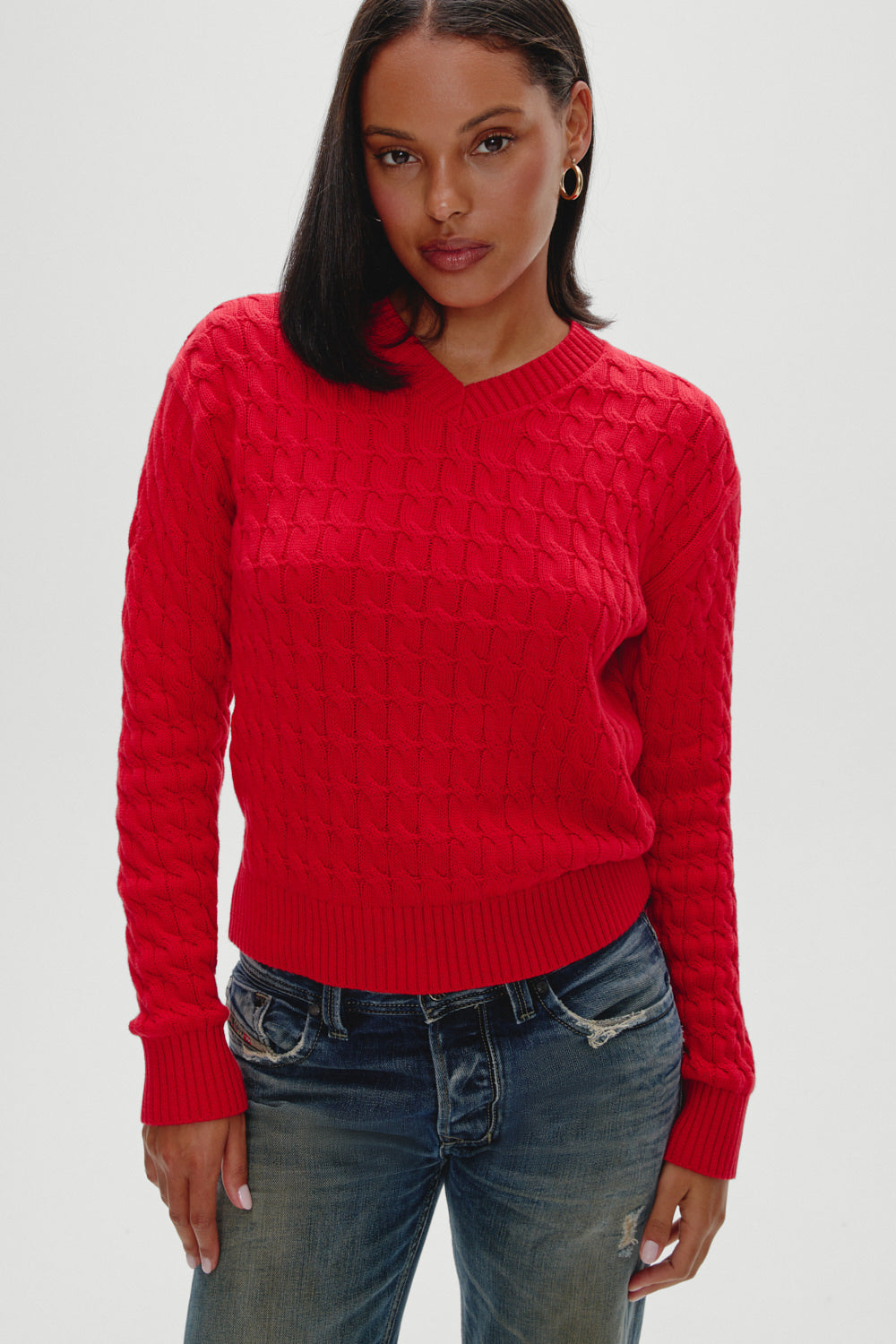 Frankies Bikinis sale Prince Cable Knit Sweater - Heartstrings