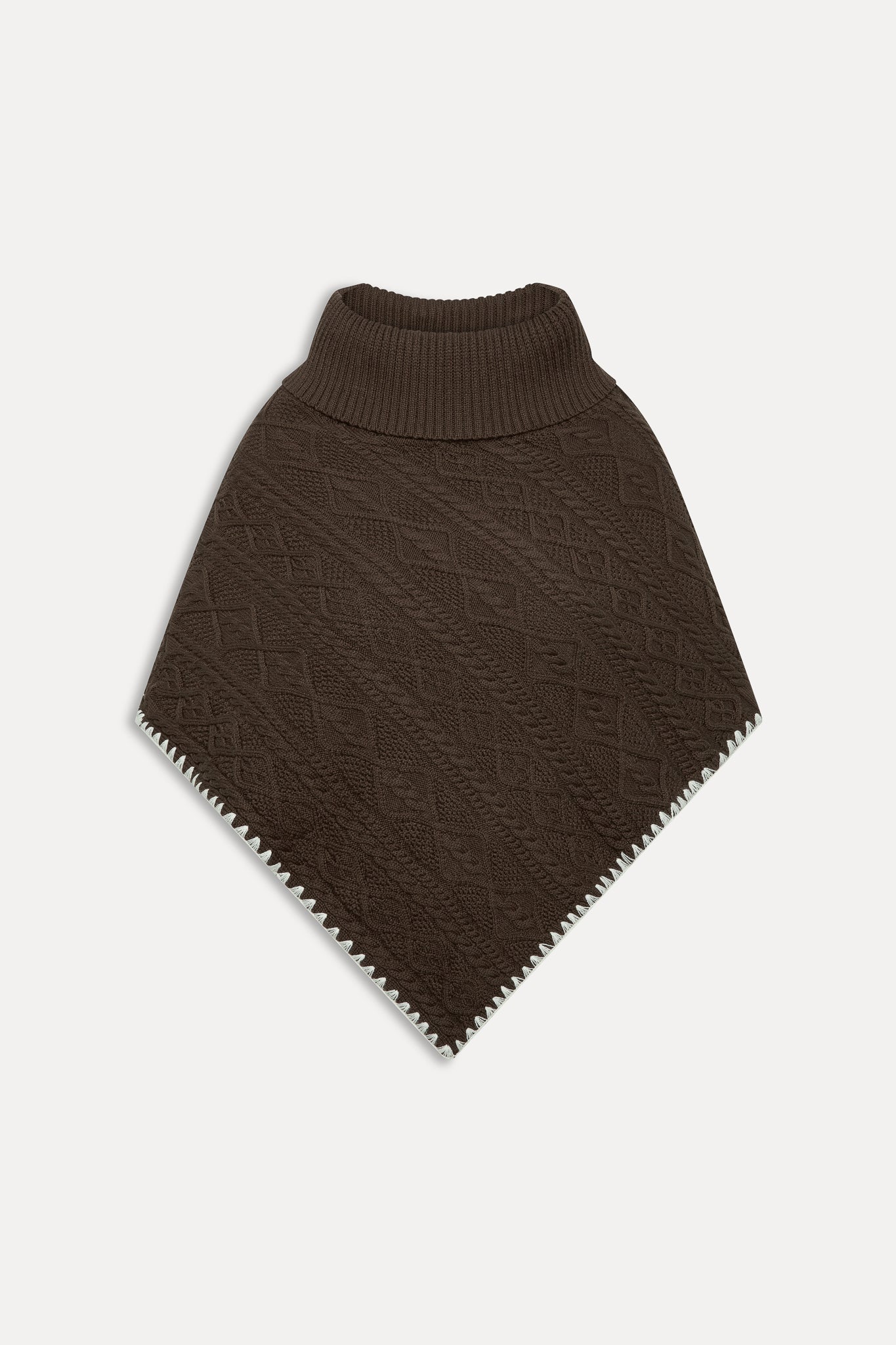 Frankies Bikinis sale Windswept Cotton Knit Poncho - Chocolate Brown