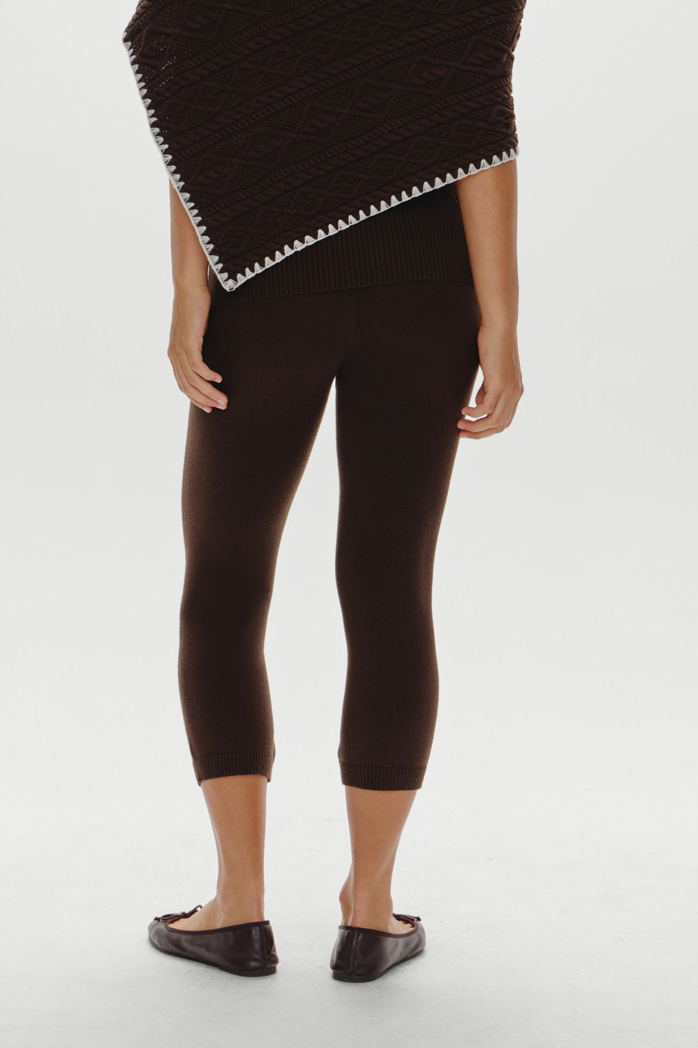 Frankies Bikinis sale Milo Knit Capri Pants - Chocolate Brown