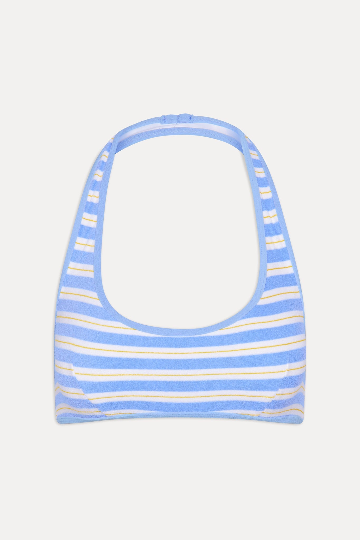 Frankies Bikinis sale Skyler Striped Halter Bikini Top - Ashbury Stripe