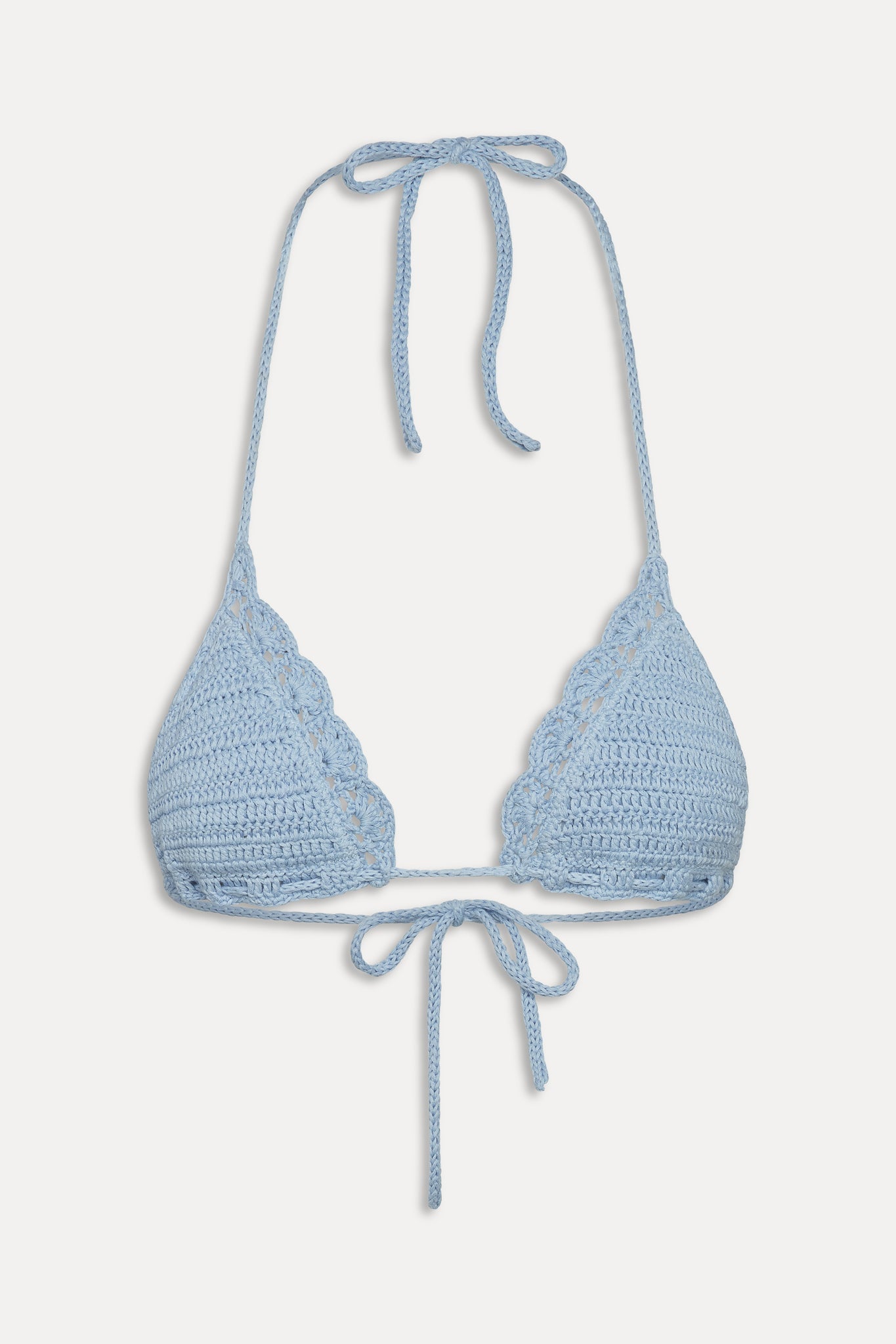 Frankies Bikinis sale Nick Crochet Triangle Bikini Top - Blue Jay
