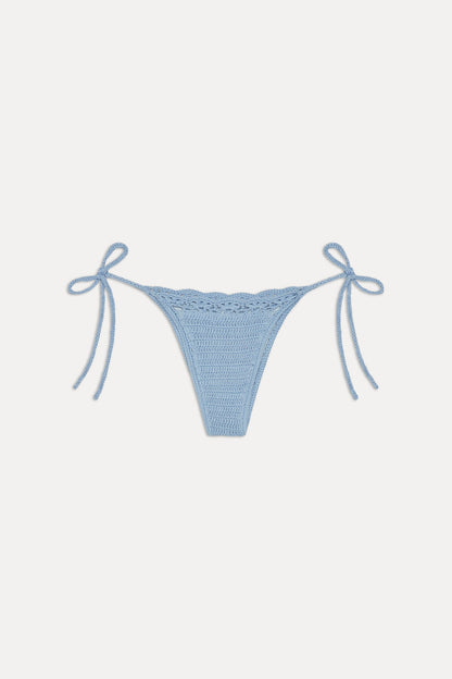 Frankies Bikinis sale Mackenzie Crochet String Bikini Bottom - Blue Jay