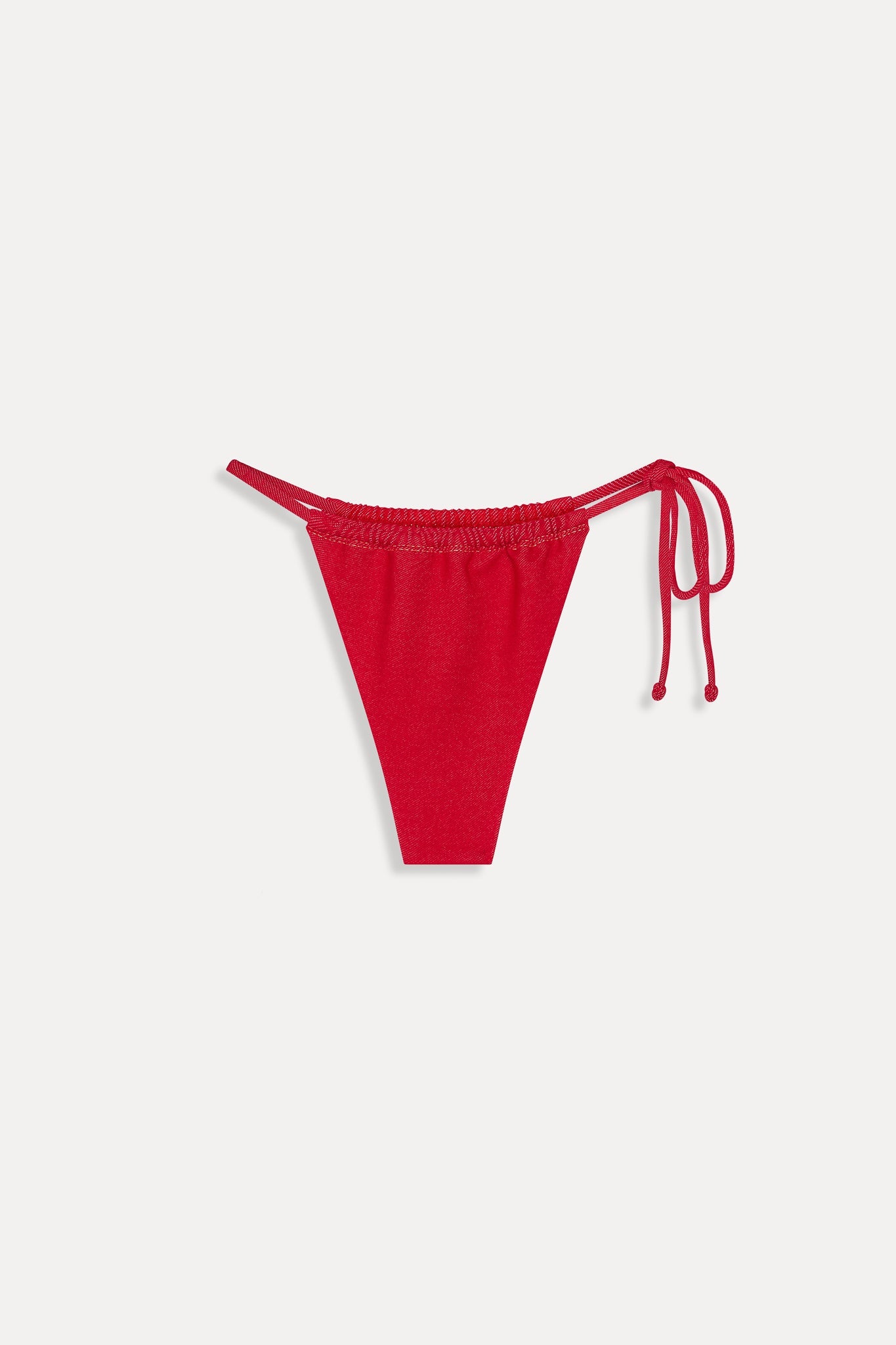 Frankies Bikinis sale Tia Skimpy Denim Bikini Bottom - Red Denim