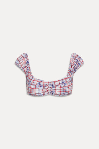 Frankies Bikinis sale Charlotte Bikini Top - Americana Plaid