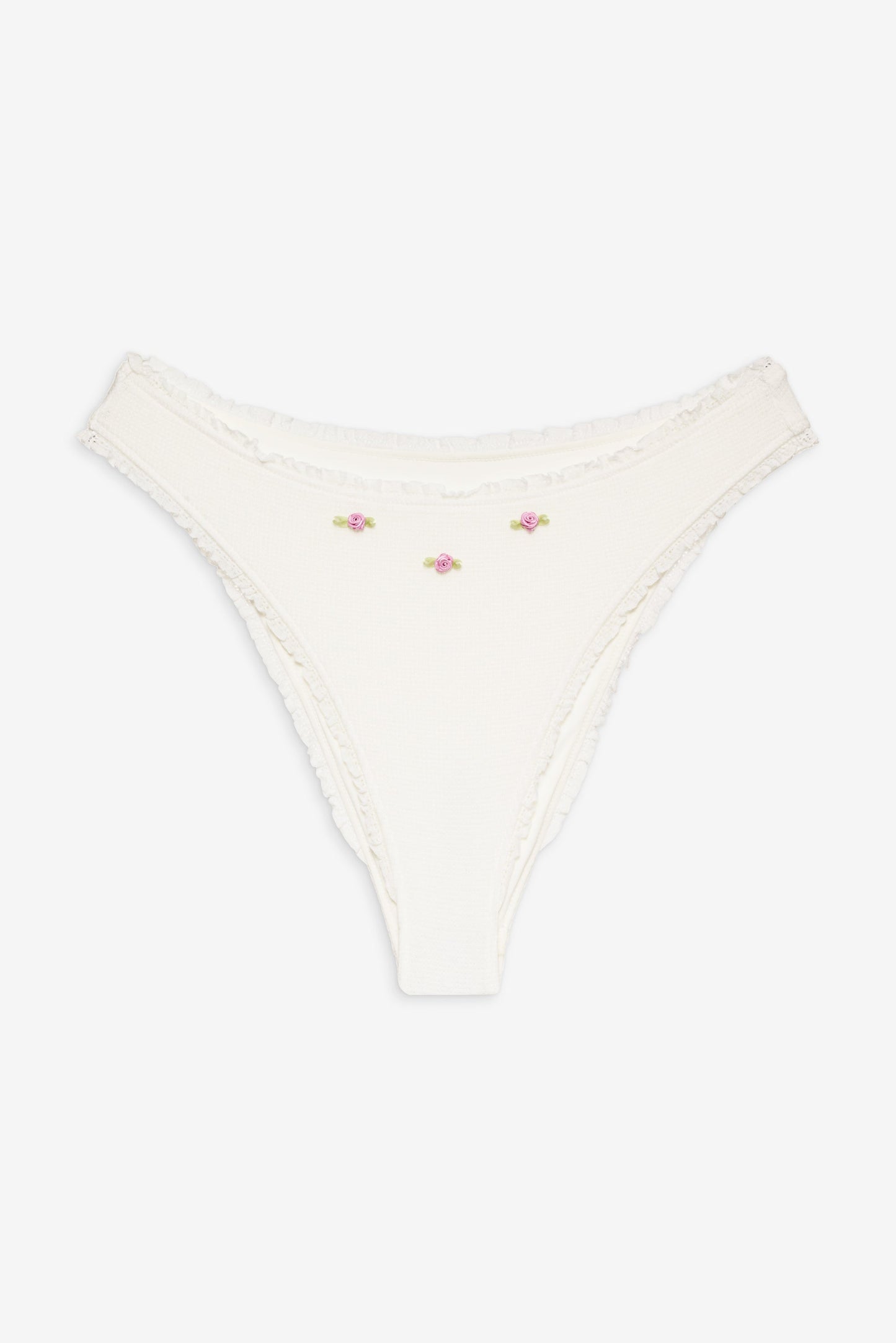 Frankies Bikinis sale Beck High Waisted Bikini Bottom - White