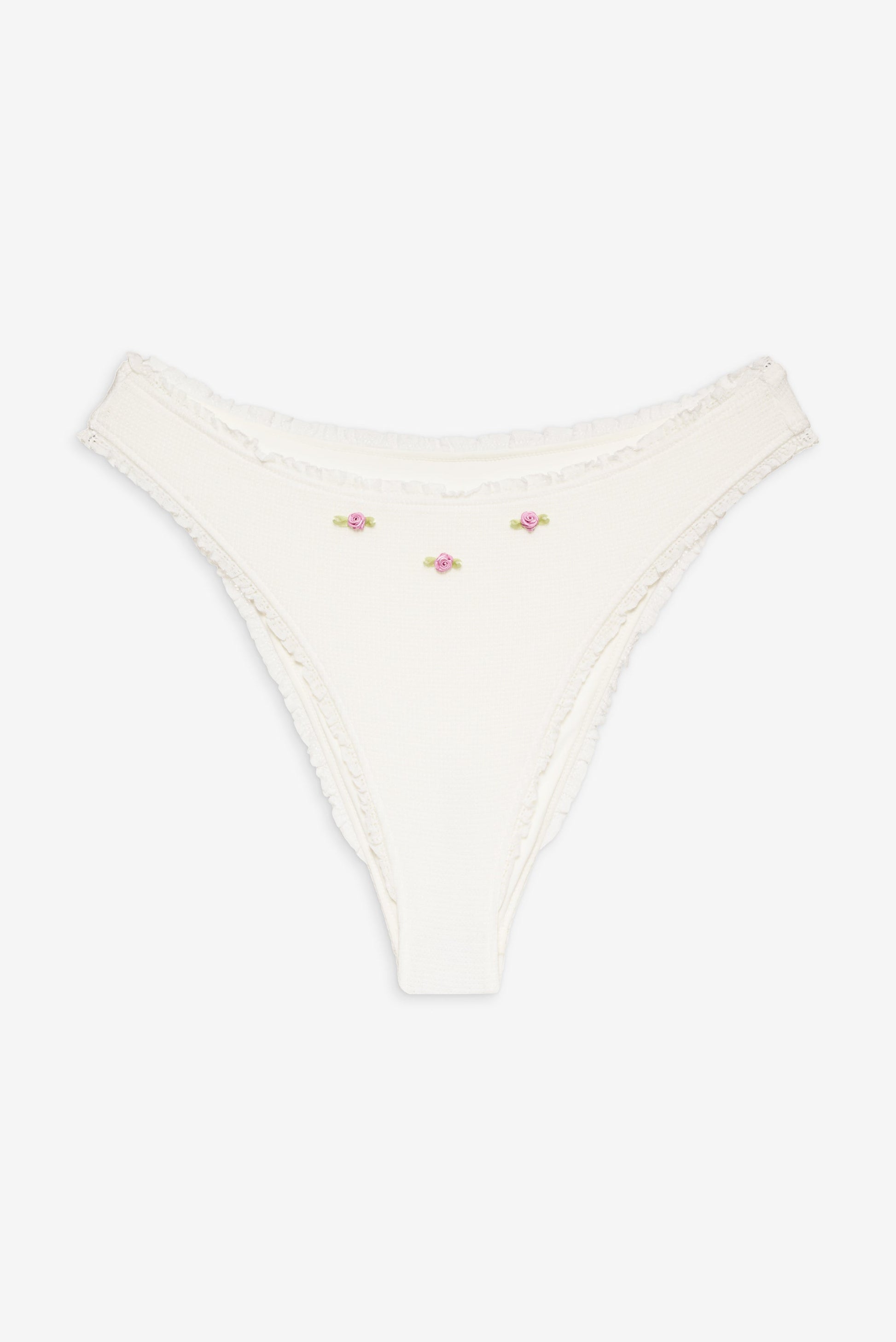 Frankies Bikinis sale Beck High Waisted Bikini Bottom - White