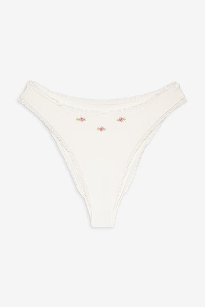 Frankies Bikinis sale Beck High Waisted Bikini Bottom - White