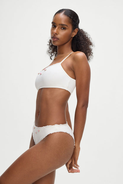 Frankies Bikinis sale Beck High Waisted Bikini Bottom - White
