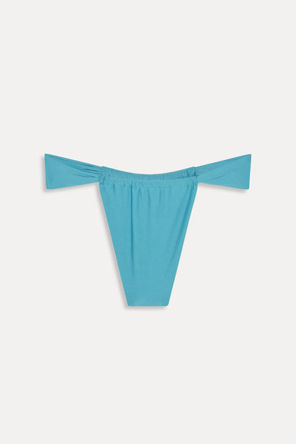 Frankies Bikinis sale Beckett Satin Micro Bikini Bottom - Cyan Shine