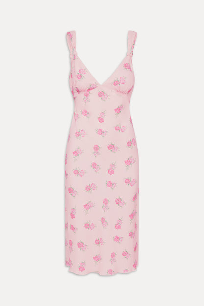 Frankies Bikinis sale Gem Floral Midi Dress - Fresh Rose