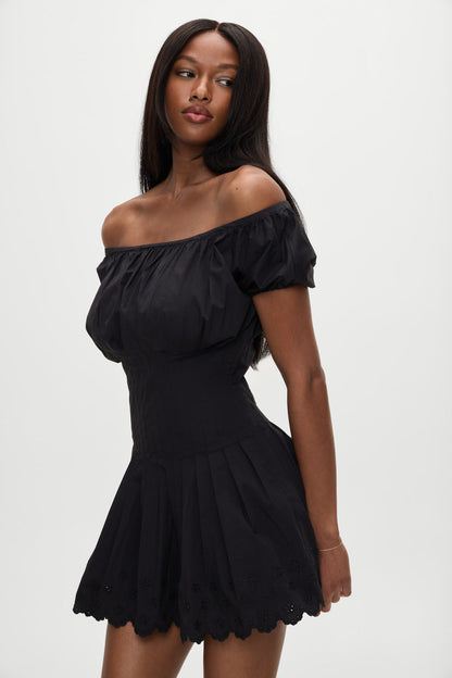 Frankies Bikinis sale Sadie Embroidered Mini Dress - Black
