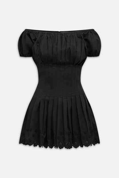 Frankies Bikinis sale Sadie Embroidered Mini Dress - Black