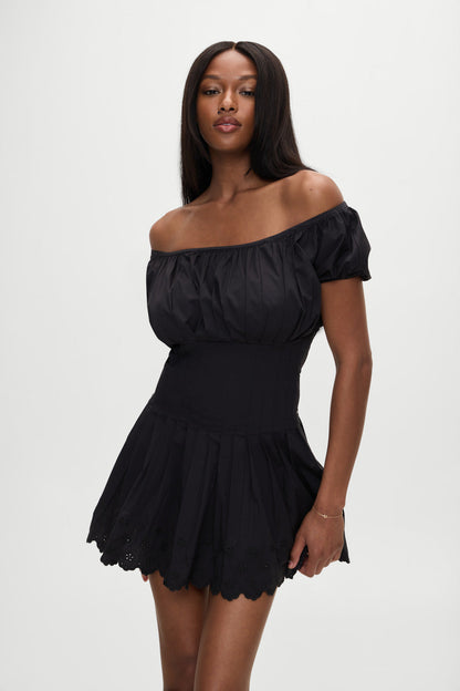 Frankies Bikinis sale Sadie Embroidered Mini Dress - Black