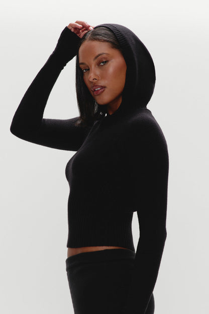 Frankies Bikinis sale Hazel Knit Hoodie - Black