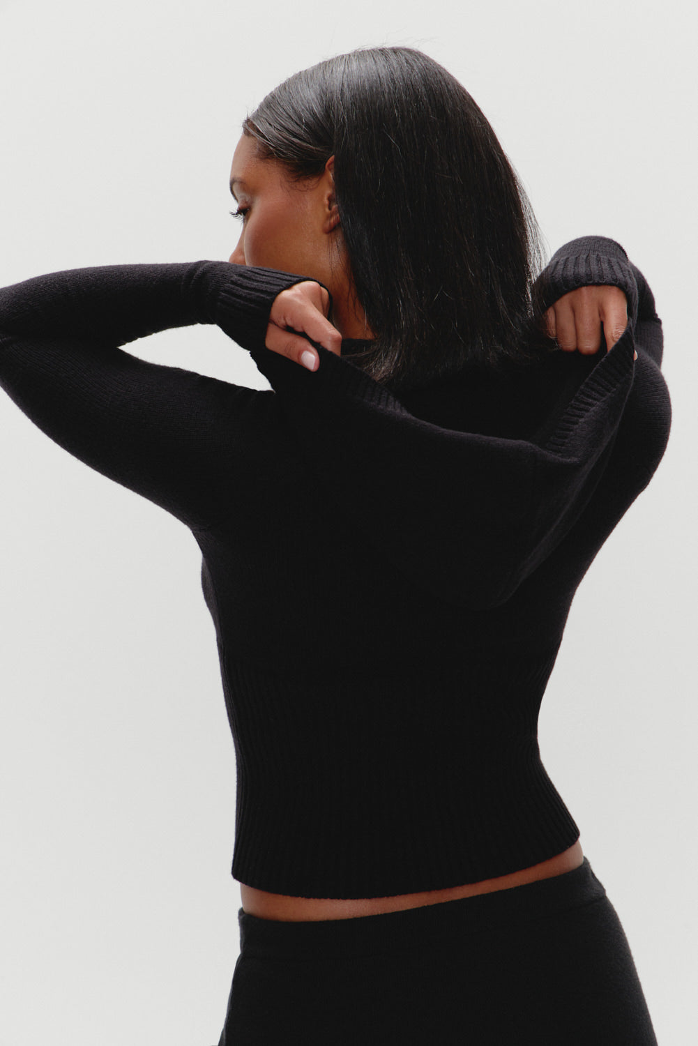 Frankies Bikinis sale Hazel Knit Hoodie - Black