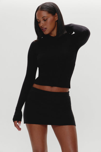 Frankies Bikinis sale Hazel Knit Hoodie - Black