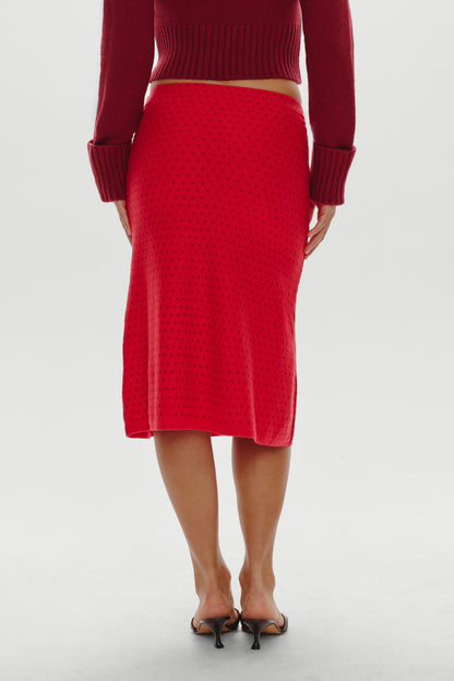 Frankies Bikinis sale Magnolia Knit Midi Skirt - Cranberry
