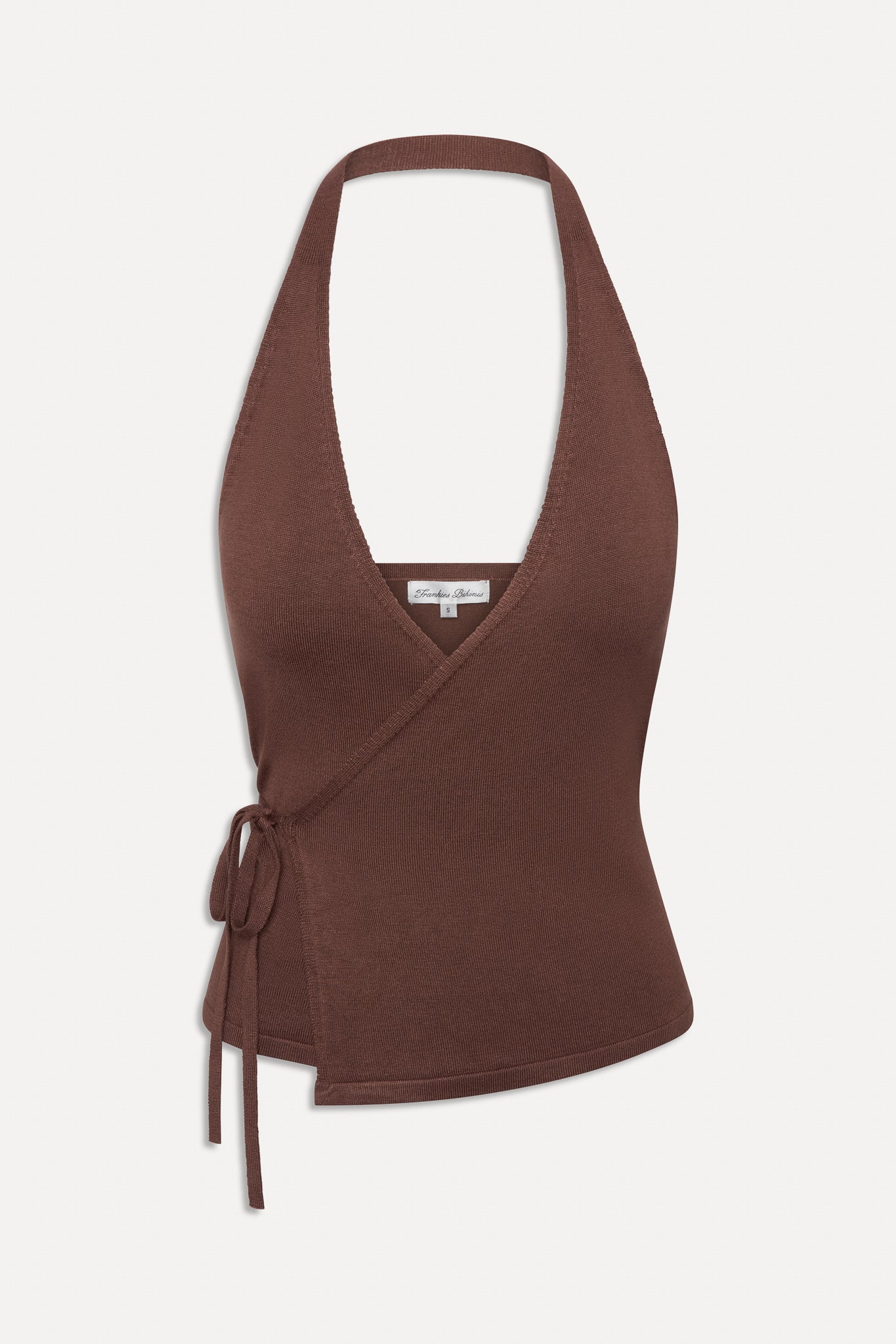Frankies Bikinis sale Lullaby Halter Wrap Top - Brown Sugar