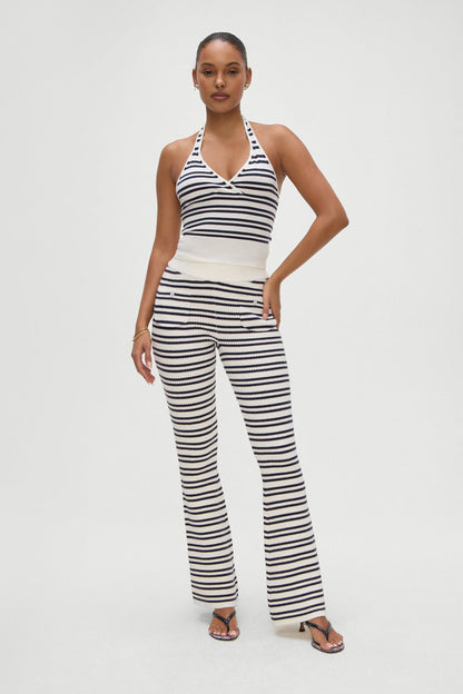 Frankies Bikinis sale Dylan Knit Halter Top - Starlit Stripe