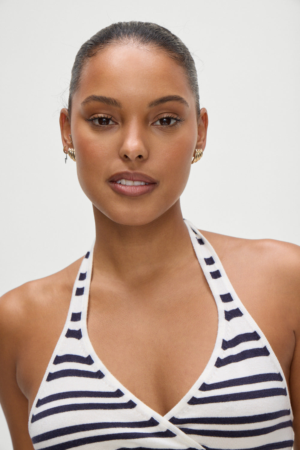 Frankies Bikinis sale Dylan Knit Halter Top - Starlit Stripe