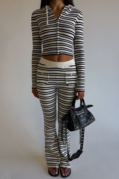 Frankies Bikinis sale Camden Striped Knit Pants - Starlit Stripe