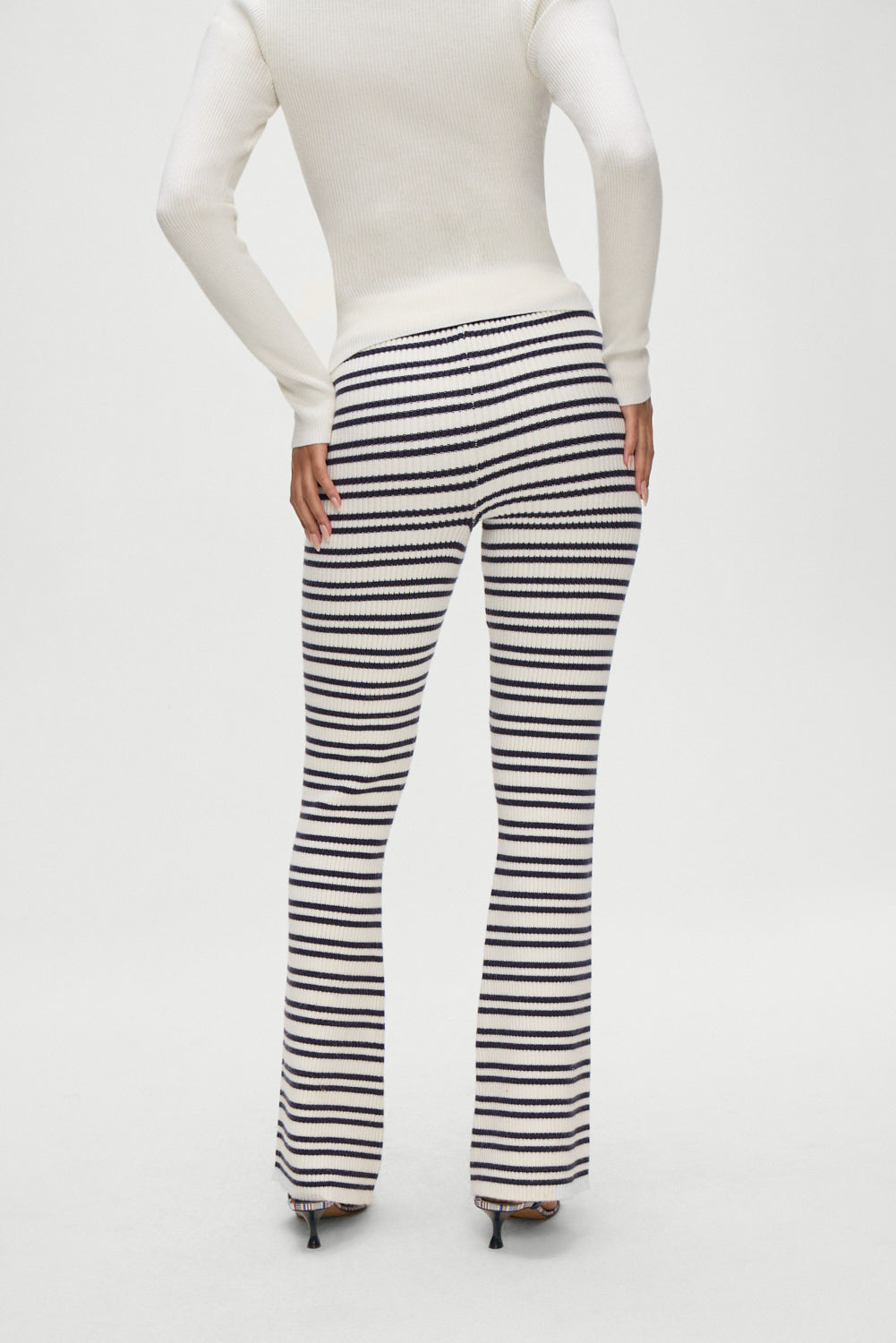 Frankies Bikinis sale Camden Striped Knit Pants - Starlit Stripe