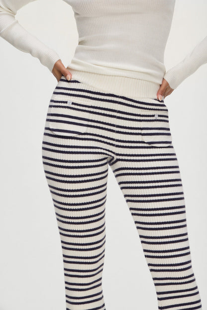 Frankies Bikinis sale Camden Striped Knit Pants - Starlit Stripe