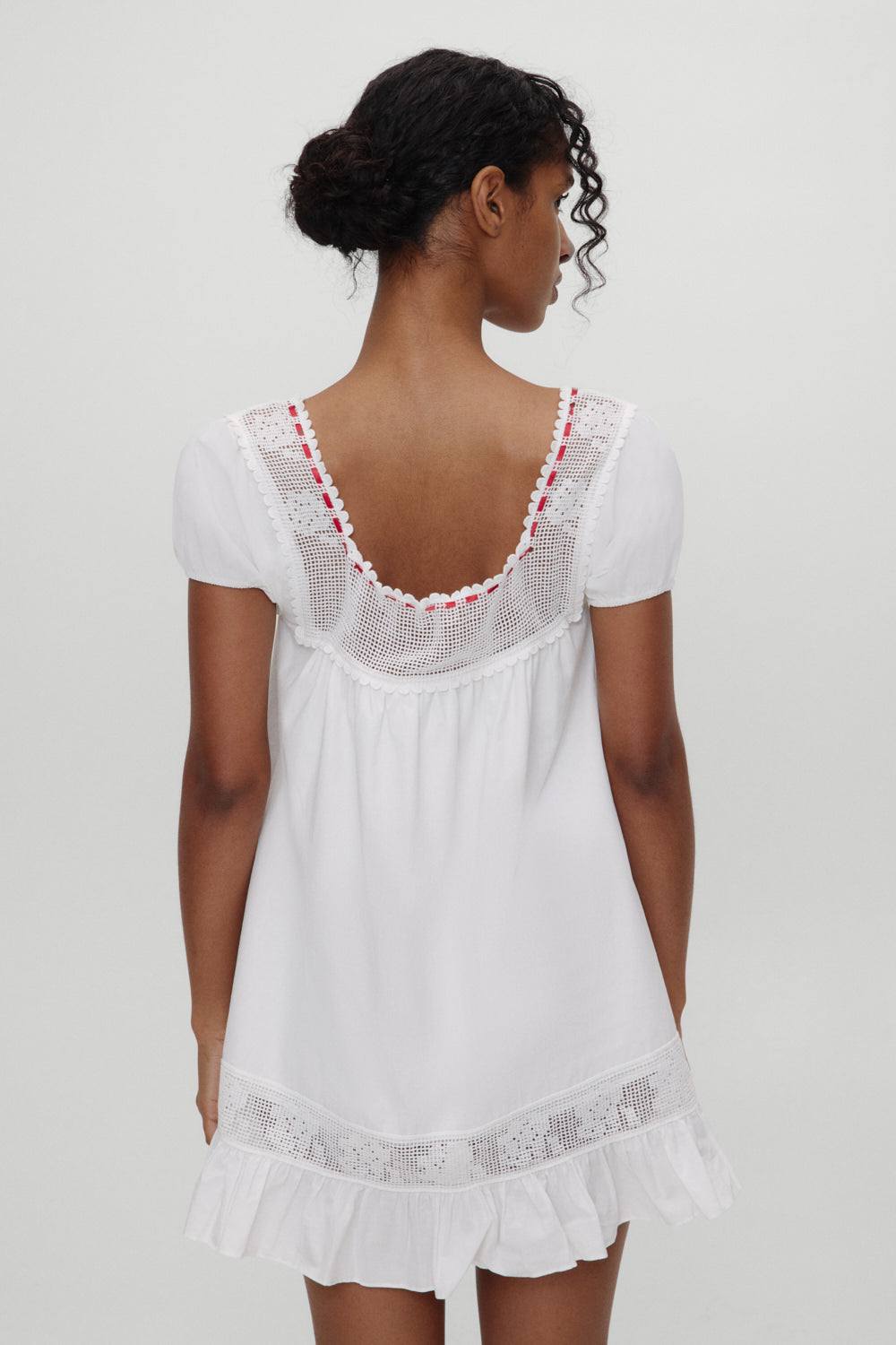 Frankies Bikinis sale x BELLA HADID Western Poplin Mini Dress - White