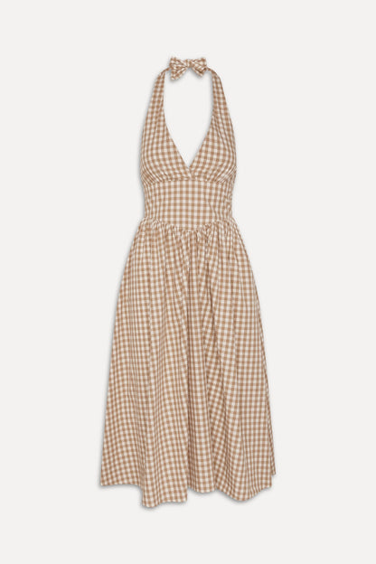 Frankies Bikinis sale x BELLA HADID Prairie Midi Dress - Rodeo Gingham