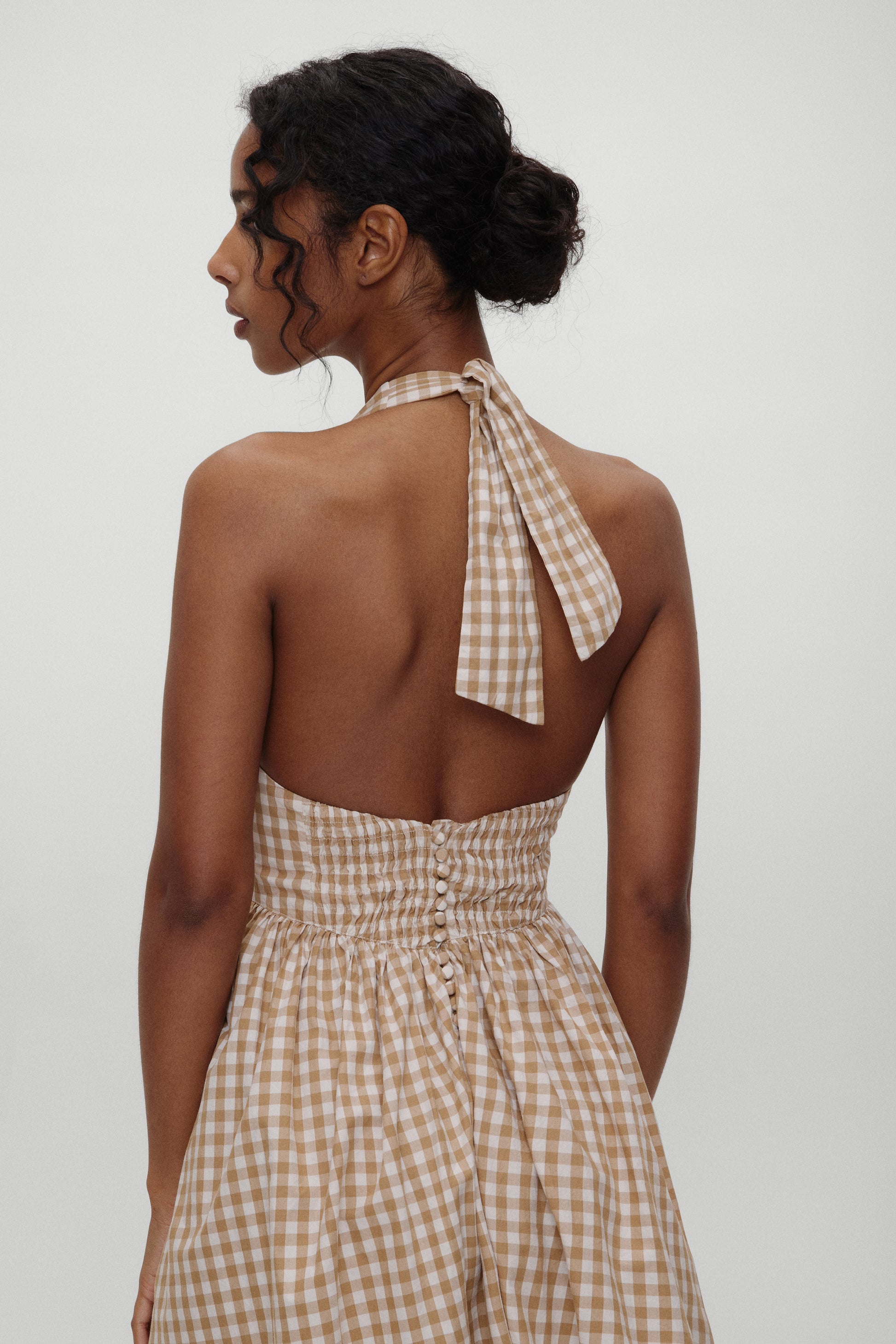 Frankies Bikinis sale x BELLA HADID Prairie Midi Dress - Rodeo Gingham