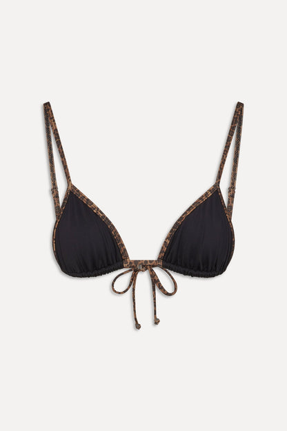 Frankies Bikinis sale x BELLA HADID Lumia Triangle Bikini Top - Lucky Leopard