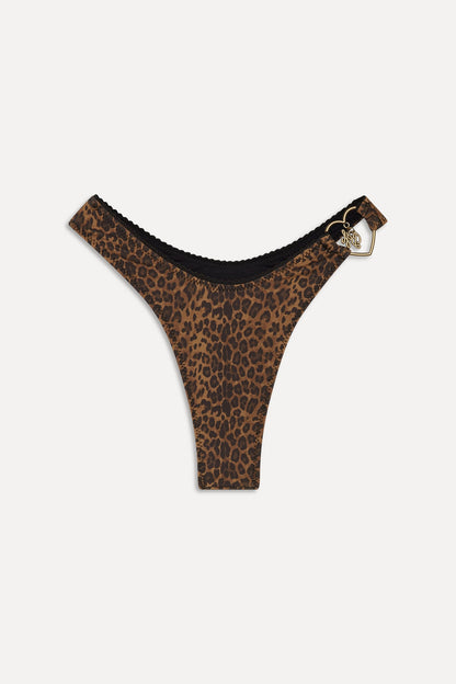 Frankies Bikinis sale x BELLA HADID Full Moon Bikini Bottom - Lucky Leopard