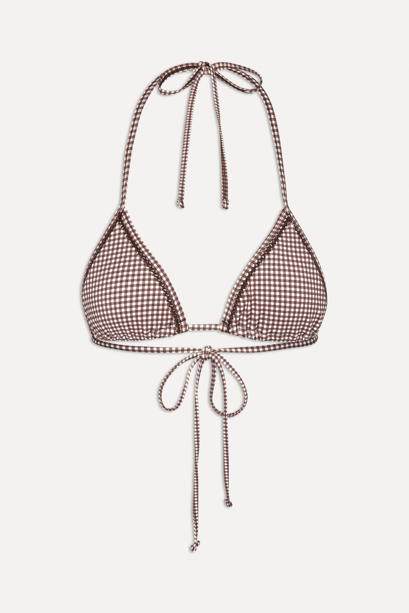 Frankies Bikinis sale x BELLA HADID Nick Triangle Bikini Top - Dream Gingham
