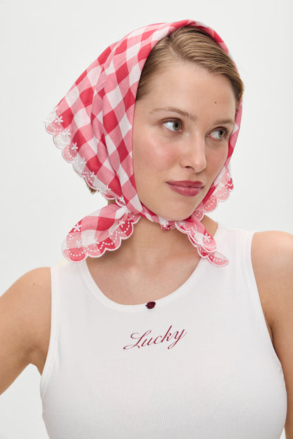 Frankies Bikinis sale x BELLA HADID Little Miss Head Scarf - Malibu Picnic