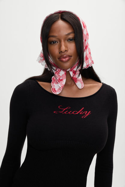 Frankies Bikinis sale x BELLA HADID Little Miss Head Scarf - Malibu Picnic