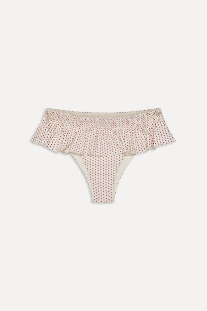 Frankies Bikinis sale x BELLA HADID Sunday Swim Skirt - Strawberry Polka Dot