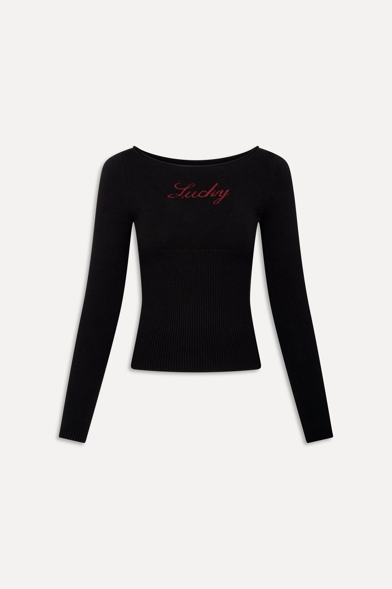 Frankies Bikinis sale x BELLA HADID Theo Knit Sweater - Lone Star Black