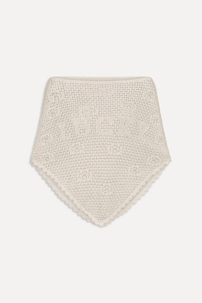 Frankies Bikinis sale x BELLA HADID Western Crochet Poncho - White