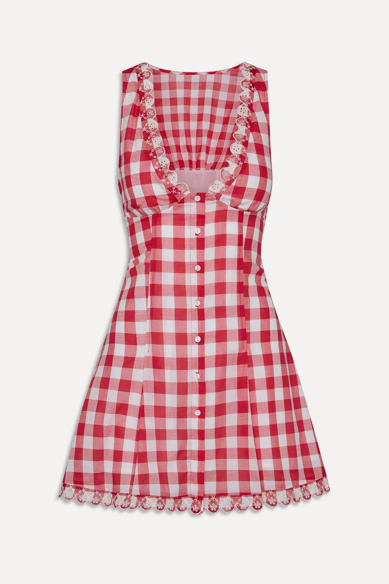 Frankies Bikinis sale x BELLA HADID Farm Gingham Mini Dress - Malibu Picnic