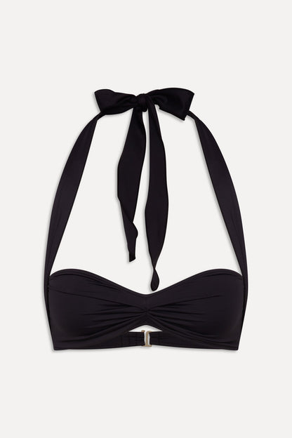 Frankies Bikinis sale x BELLA HADID Sunday Halter Bikini Top - Black