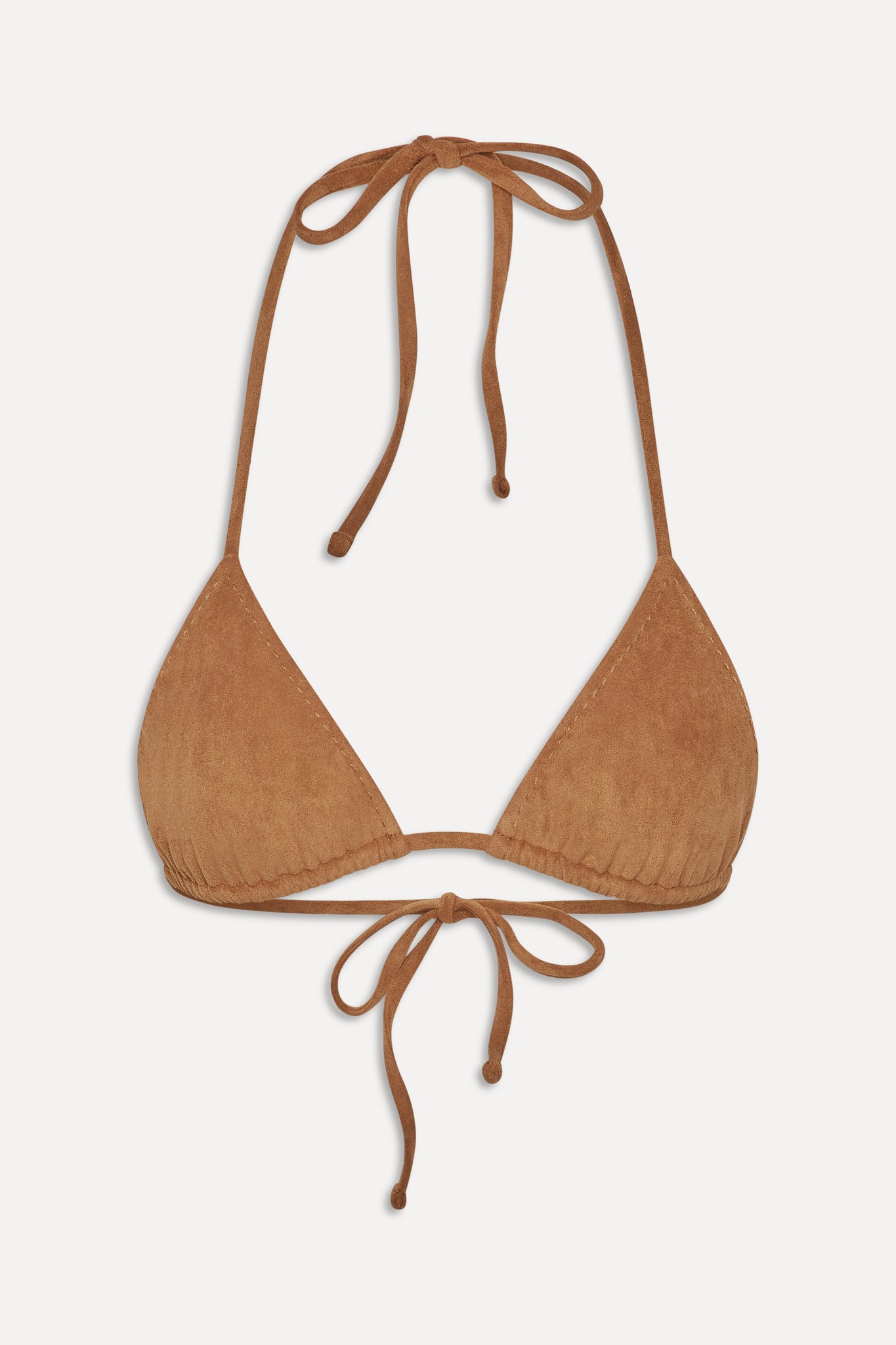Frankies Bikinis sale x BELLA HADID Nick Suede Triangle Bikini Top - Sunkissed Suede