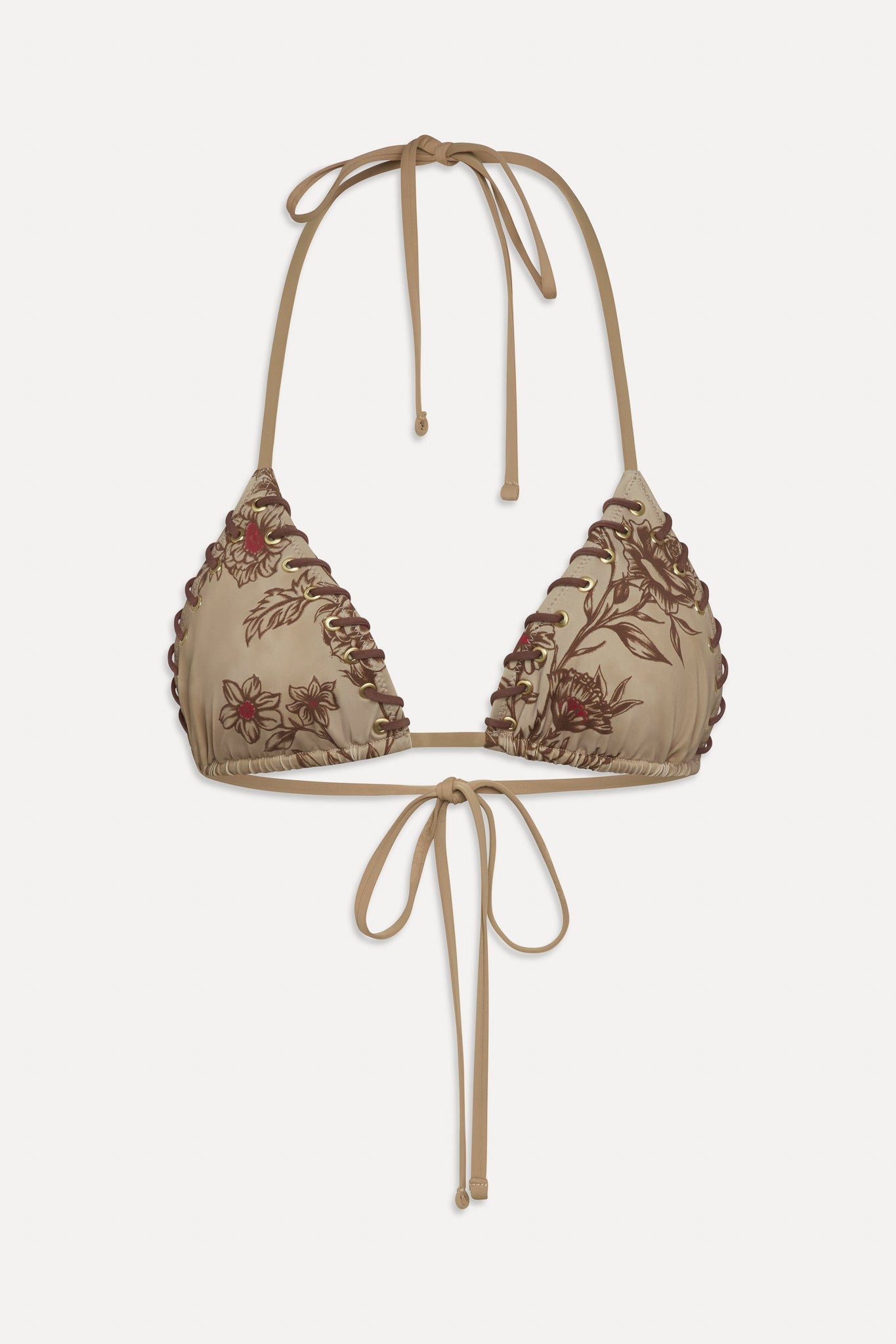 Frankies Bikinis sale x BELLA HADID Nick Triangle Bikini Top - Desert Rose