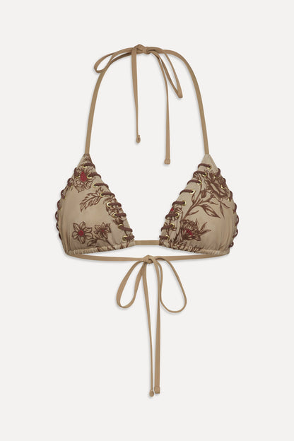 Frankies Bikinis sale x BELLA HADID Nick Triangle Bikini Top - Desert Rose