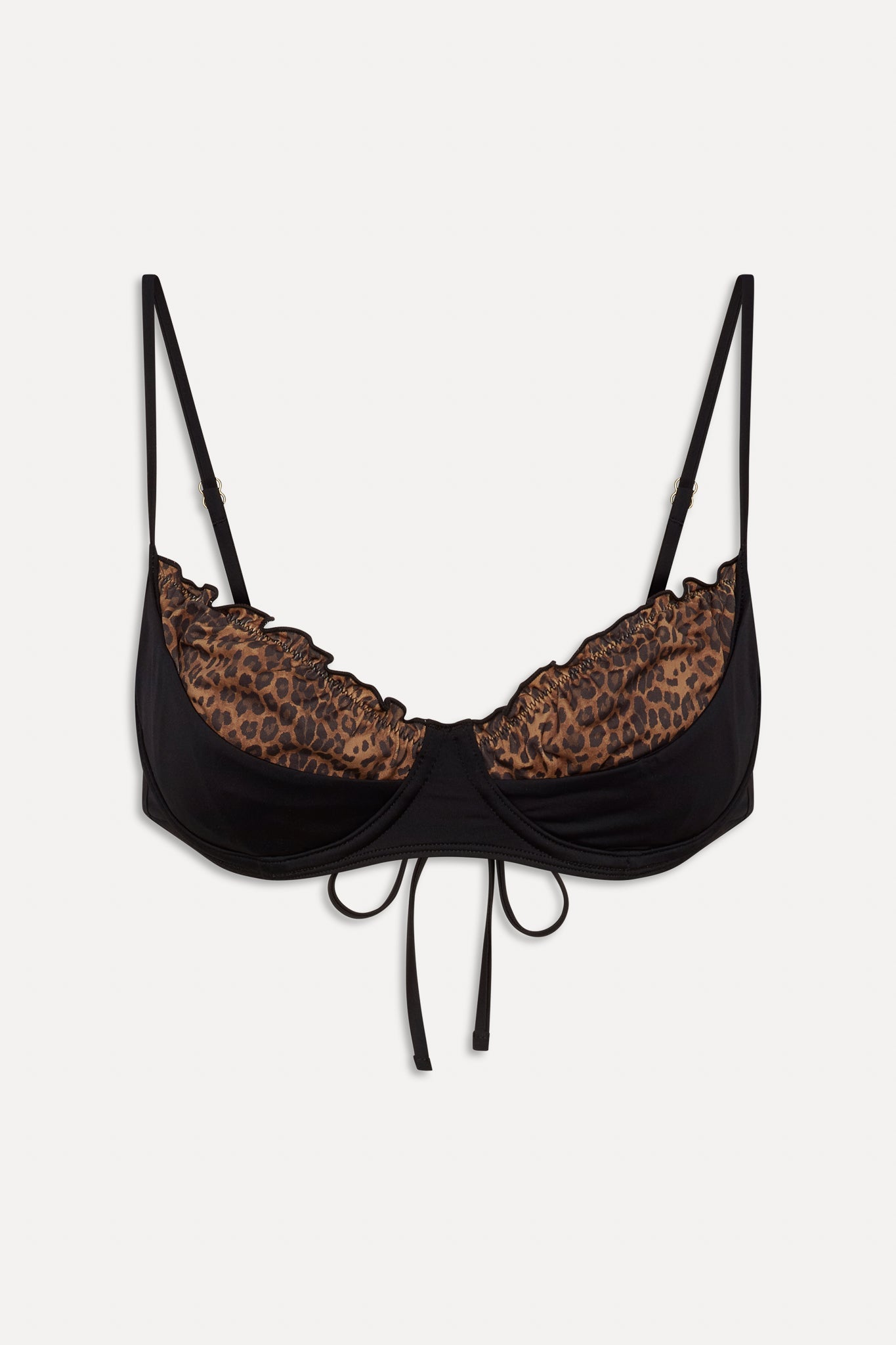 Frankies Bikinis sale x BELLA HADID Austin Underwire Bikini Top - Lucky Leopard
