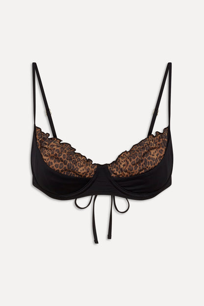 Frankies Bikinis sale x BELLA HADID Austin Underwire Bikini Top - Lucky Leopard