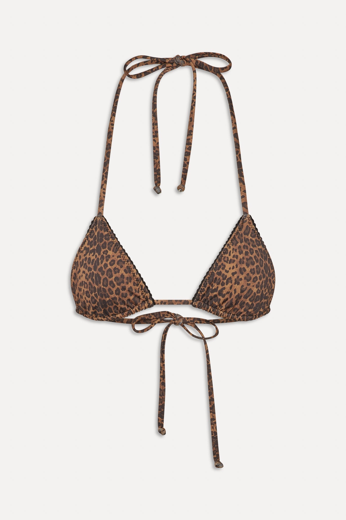 Frankies Bikinis sale x BELLA HADID Nick Triangle Bikini Top - Lucky Leopard