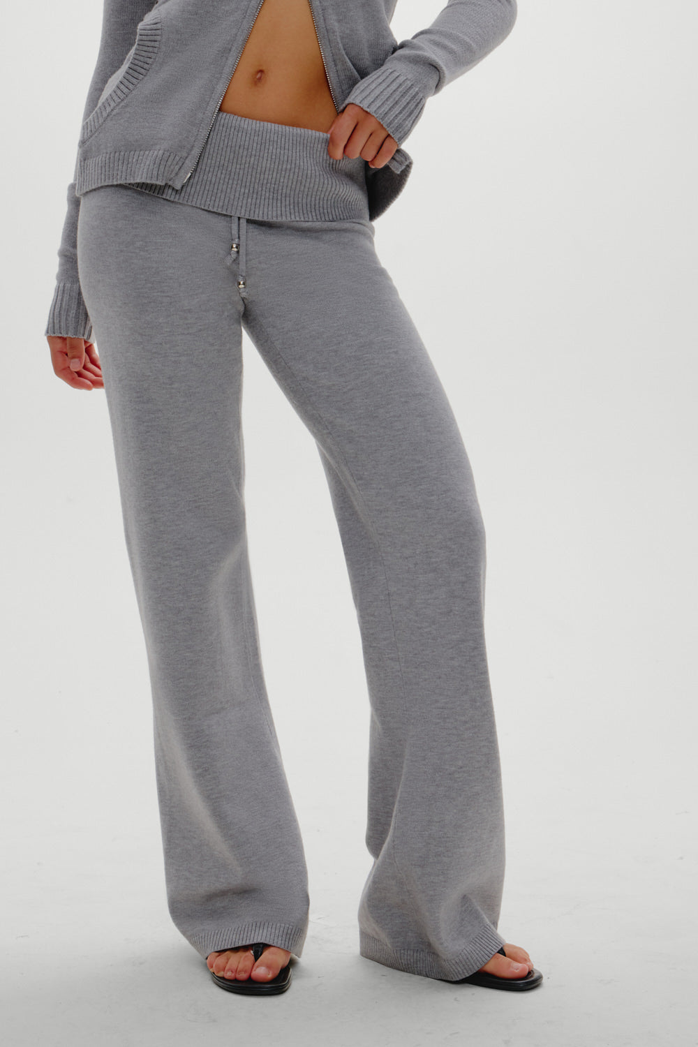 Frankies Bikinis sale Dawson Knit Fold Over Pants - Cloud Cover