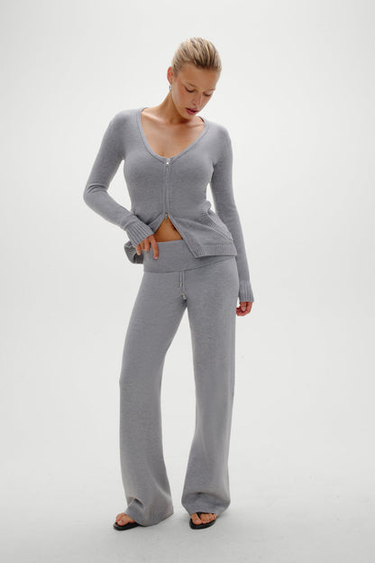 Frankies Bikinis sale Dawson Knit Fold Over Pants - Cloud Cover