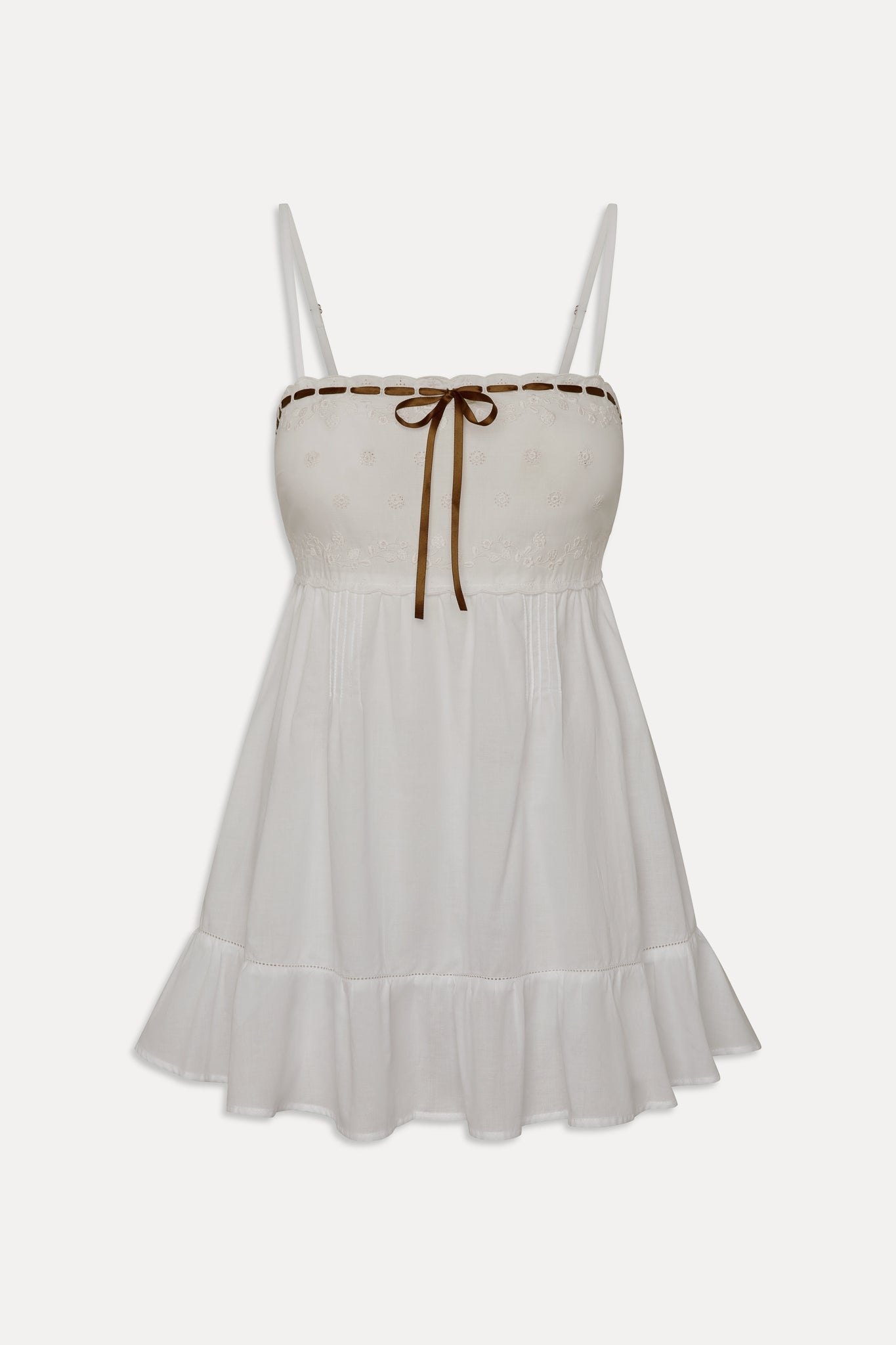 Frankies Bikinis sale Paris Cotton Babydoll Dress - Daisy White